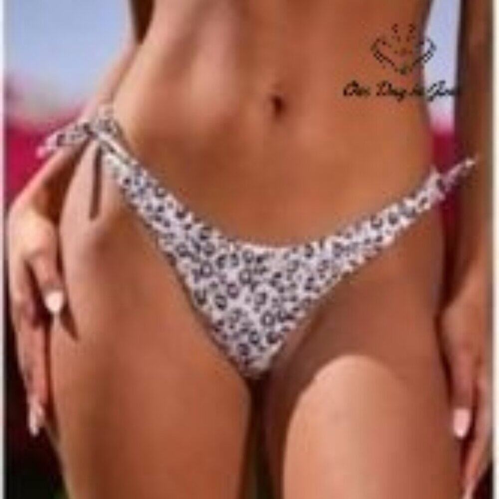 RVCA Animal Instincts French Bikini Bottom Tie Side Leopard NWT $52 Size XL